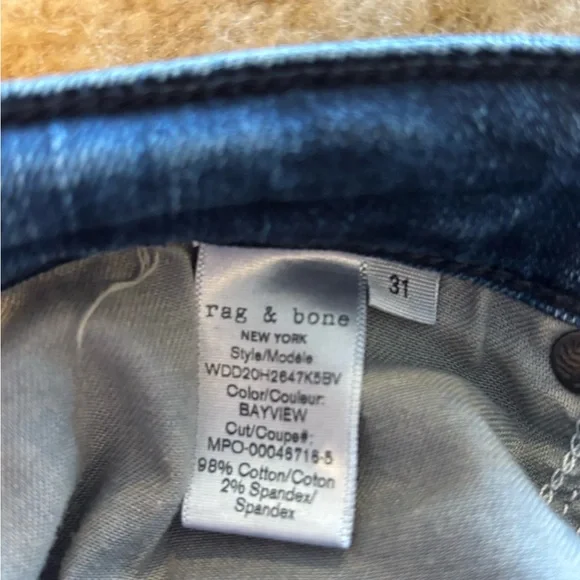 rag & bone Women's Slim Blue Jeans - Picture 7 of 7